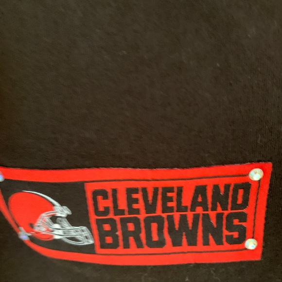 Cleveland Browns Majestic Fan Fashion Bejeweled Short Sleeve Short NWT Medium - Picture 3 of 4